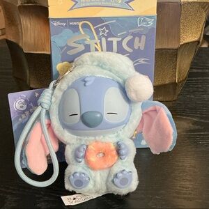 NEW-Disney Stitch Plush Keychain with Light Blue and Pink